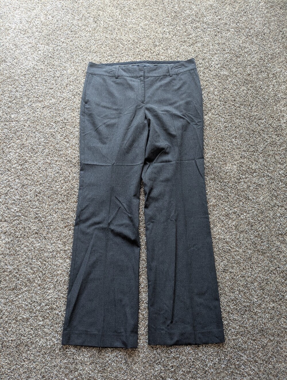 Ann Taylor Dark Gray Wide-Leg Trousers